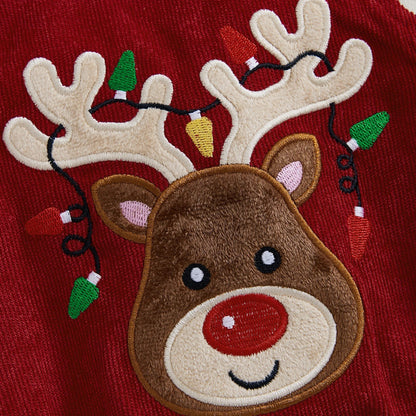 BeQeuewll Cute Elk Christmas Baby Girls Clothes Newborn Jumpsuit Winter Autumn Flying Sleeve Infant Rompers with Headband Set Good Vibrations