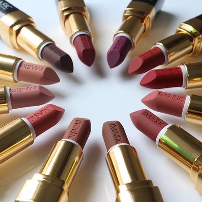 IMAGIC Lipstick Moisturizer Lips Smooth Lip Stick Long Lasting Charming Lip Lipstick Cosmetic Beauty Makeup 12 Colors Good Vibrations