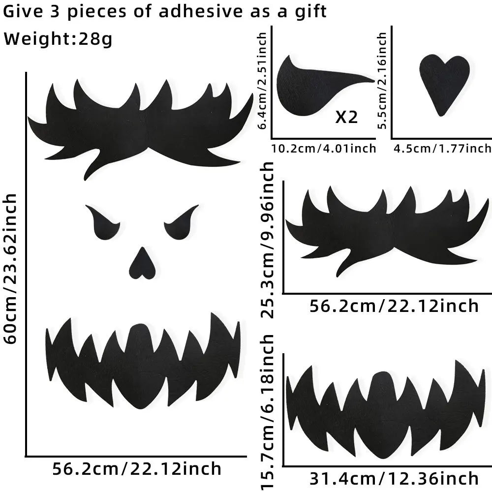 Halloween decoration room door stickers window decor skeleton hand pumpkin DIY devil witch hat glass window stickers ghost Good Vibrations