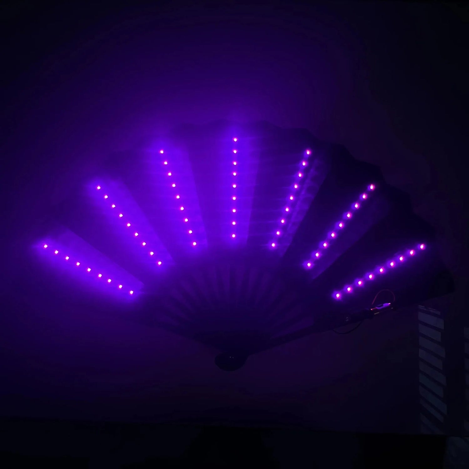 Party LED Glowing Fan Vivid Folding Fan Colorful Party/Dance LED Paper Fan Stage Performance DJ Show Light Up Fan Wedding Good Vibrations