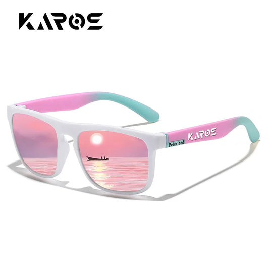 KAROS Sunglasses Men/Women Polarized Square Mirror Brand Design Luxury UV400 SunShade Unisex Fishing Driving Cycling Hiking Good Vibrations