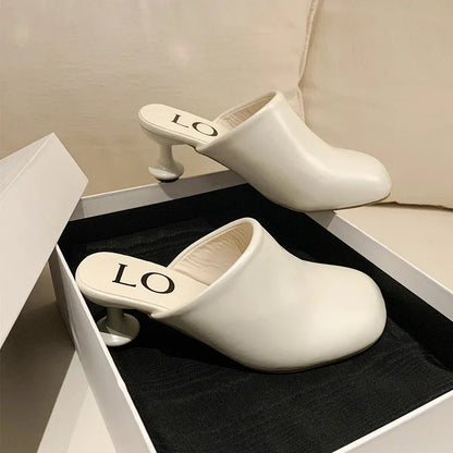 Elegant High Heels Slippers Designer Women's Sandals Fashion Mules Shoes 2025 Pumps Dress Flip Flops Party Sandalias De Mujer Good Vibrations
