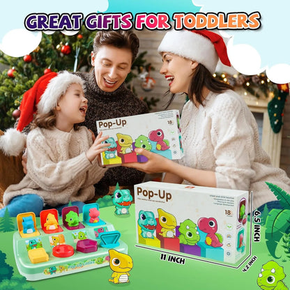 Pop Up Animal Toy, Interactive Baby Toys for 1-3 Year Olds, Montessori Cause & Effect Toys, Early Learning Toys for Toddlers Good Vibrations