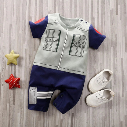 Newborn Clothing Handsome Anime Role Play Cotton Comfortable Soft Boys And Girls 0-18 Summer Short Sleeved Baby Jumpsuit Good Vibrations