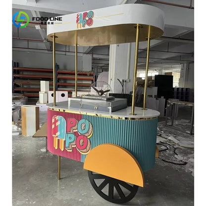 Customized Wedding Party Decorations Candy Cart and Flower Dessert Ice Cream Candy Cart for Children Kids Party Decor Good Vibrations