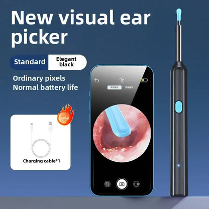 Wireless Visual Ear Endoscope Camera Ear Cleaning Tools Spoon Safe Silicone Earpick 5MP Camera Ear Wax Remover Luminous Otoscope Good Vibrations