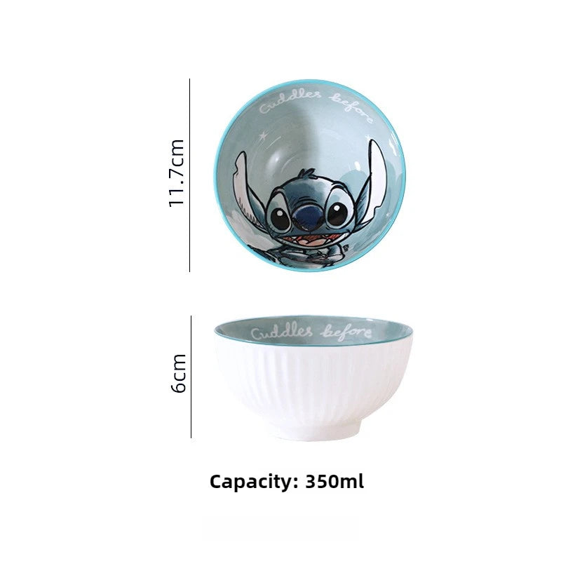 Stitch Dinnerware High Quality Ceramic Bowl Children's Adult Tableware Cartoon Disc Microwave Oven Available Housewarming Gift Good Vibrations