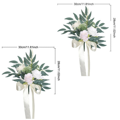 2pcs Artificial Wedding Flowers Hanging Garland Welcome Sign Backdrop Decoration Party Arches Fake Flowers Window Display Floral Good Vibrations