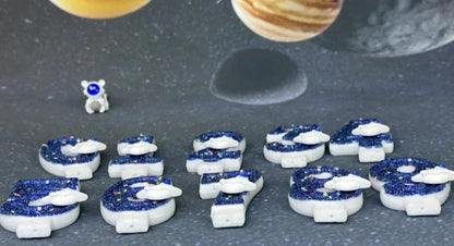 Number Birthday Candles Cake Party Decoration Birthday Candles Planet Universe Blue Boys and Girls Number0-9 Star Blue Party