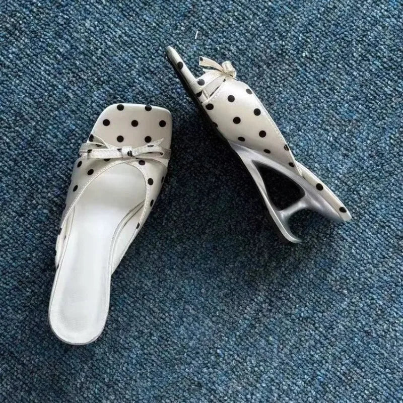 2026 New High Heel Wave Point Sandals Women Ins Elegant Woman Slippers Summer Fashion Comfort Hollowed-out Heels Slippers 554 Good Vibrations
