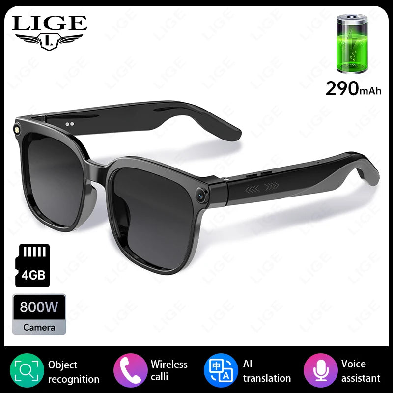 AI Glasses Smart Glasses 800W HD Photo And Video Recording Real-Time Translation Men Glasses For Women Anti-Blue Light Men Gift Good Vibrations