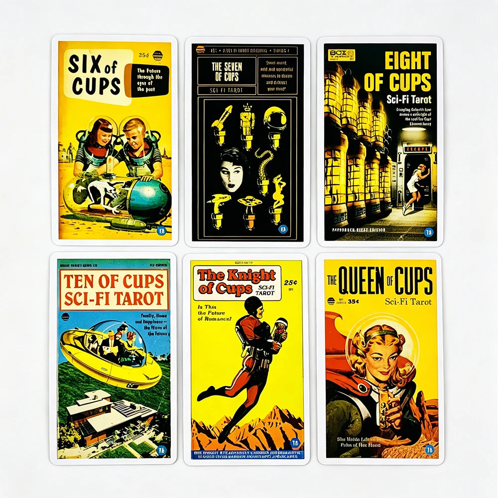 Todd Alcott's Sci-Fi Tarot Cards A 78 Science-Fiction-themed Tarot Deck English Versions Divination Deck Board Playing Game Good Vibrations