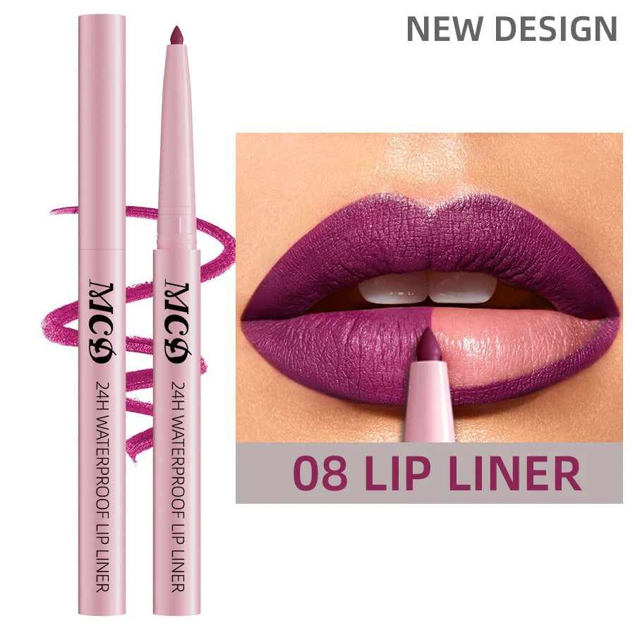 1PC Waterproof Matte Lip Liner Contours Lips in Shades Sexy Red Lipstick Natural Color Lip Makeup Hydrating Lip Cosmetic Gifts Good Vibrations