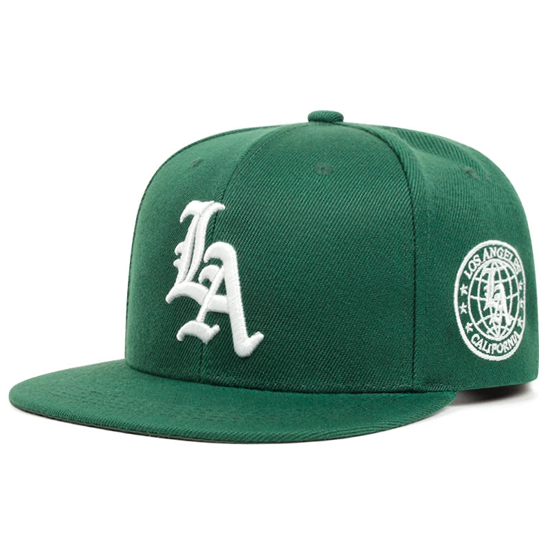 2025 New Los Ange Earth Letter Embroidered Cotton Flat Edge Hat Women Simple Baseball Hat Sunshade Hat Men's Outdoor HipHop Hat Good Vibrations