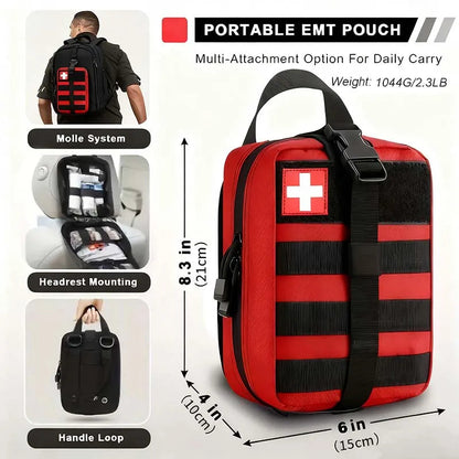 363pcs Survival Kits Camping Equipment Supplies Emergency, Portable Self-defense Gift For Camping, Outdoor First Aid Kit Mini Good Vibrations