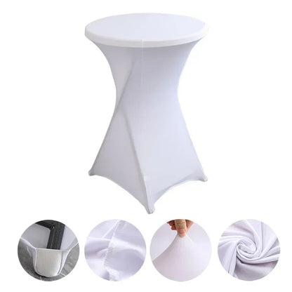 Wedding Birthday Party Decoration Cocktail Spandex Table Covers Round Cloth High Bar Banquet Hotel  Show Solid Colour Good Vibrations