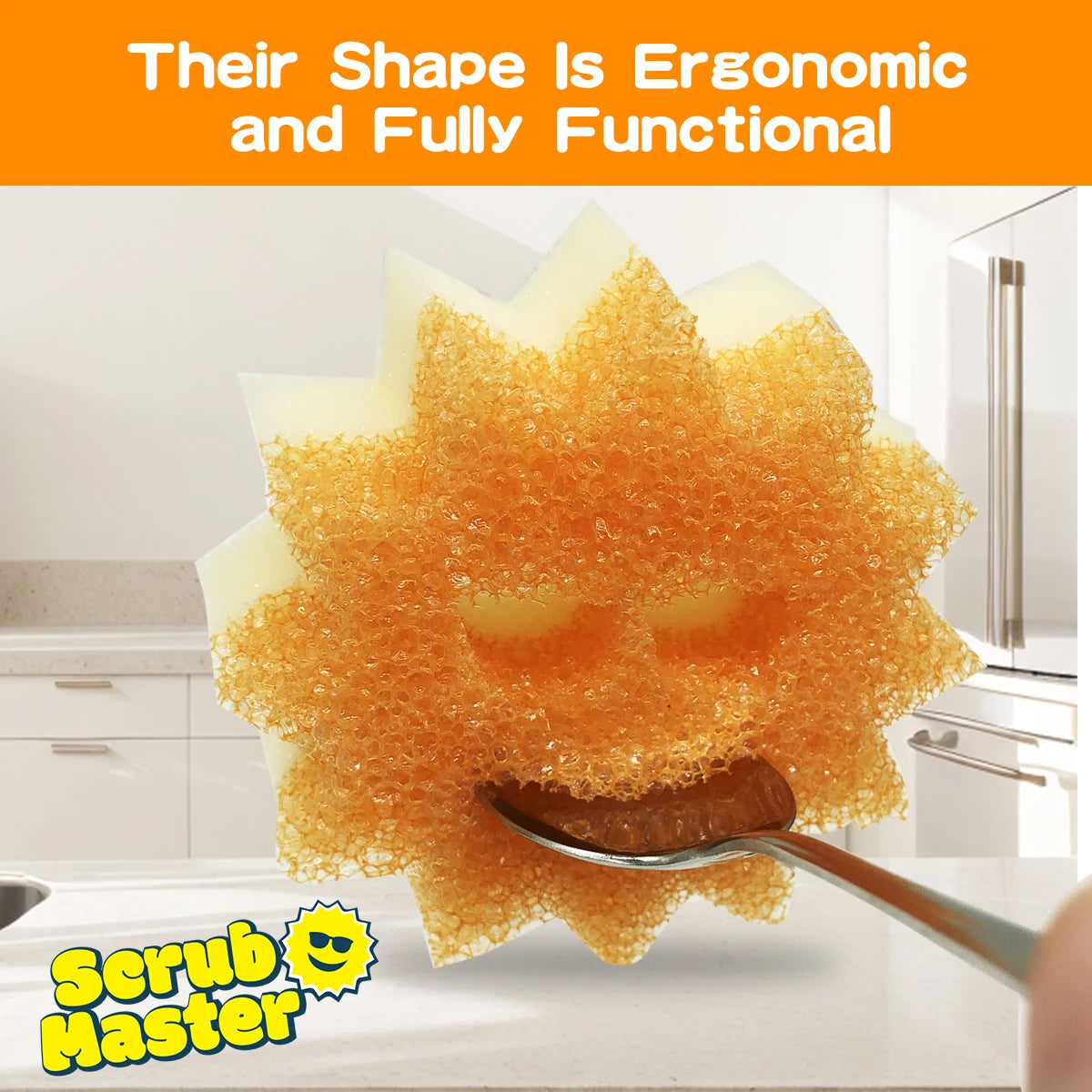 Scrub Master Scratch-Free Multipurpose Dish Sponge - BPA Free & Made with Polymer Foam - Stain & Odor Resistant Kitchen Sponge Good Vibrations