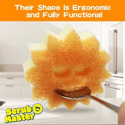 Scrub Master Scratch-Free Multipurpose Dish Sponge - BPA Free & Made with Polymer Foam - Stain & Odor Resistant Kitchen Sponge Good Vibrations