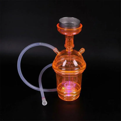 CRUSHER Cute Car Acrylic Hookah Cup with LED Light and Metal Tobacco Bowl.