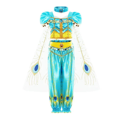 Jasmine Girls Aladdin Costume Halloween Princess Dress Kids Birthday Party Christmas Arabian Cosplay 4 5 6 7 8 9 10 Years Good Vibrations