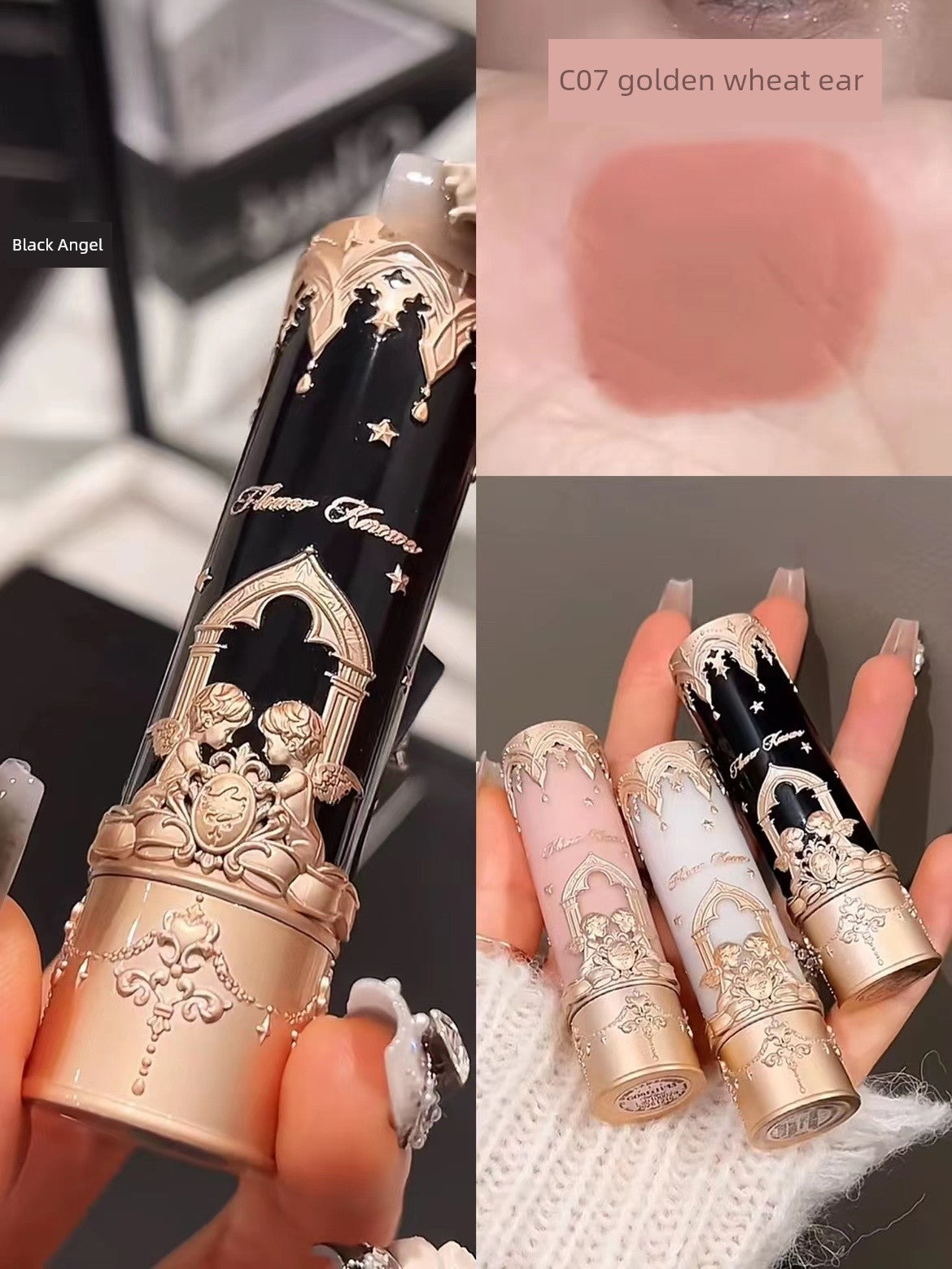 Flower Know Large Gift Box Perfume Dotted Brush Barrettes Lip Mud Good Vibrations