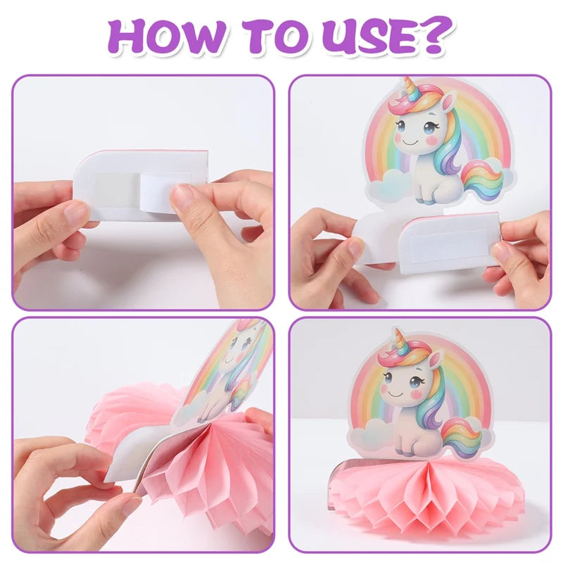 Rainbow Unicorn Honeycomb Ornament Set Rainbow Unicorn Birthday Party Decoration Kids Baby Shower Birthday Party Supplies Good Vibrations