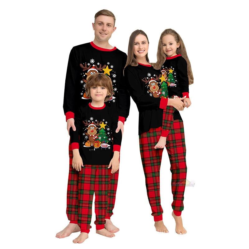 2025 Christmas Outfit Pajamas Family Matching Adult Kids News Xmas Pyjamas Clothes Set Baby Rompers Casual Sleepwear Family Look Good Vibrations
