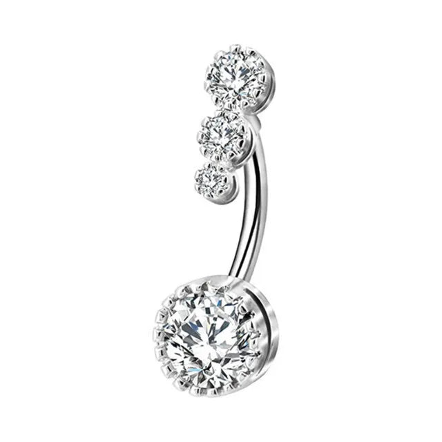 Dainsty Dangled Belly Button Rings Surgical Steel 14G Bar Navel Piercing Ring Crystal CZ Bee Flower Heart Belly Ring Ear Jewelry Good Vibrations Adult Super Store