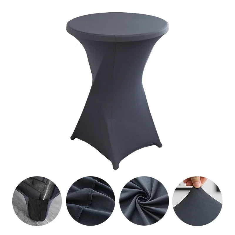 Wedding Birthday Party Decoration Cocktail Spandex Table Covers Round Cloth High Bar Banquet Hotel  Show Solid Colour Good Vibrations