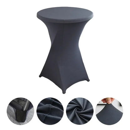 Wedding Birthday Party Decoration Cocktail Spandex Table Covers Round Cloth High Bar Banquet Hotel  Show Solid Colour Good Vibrations