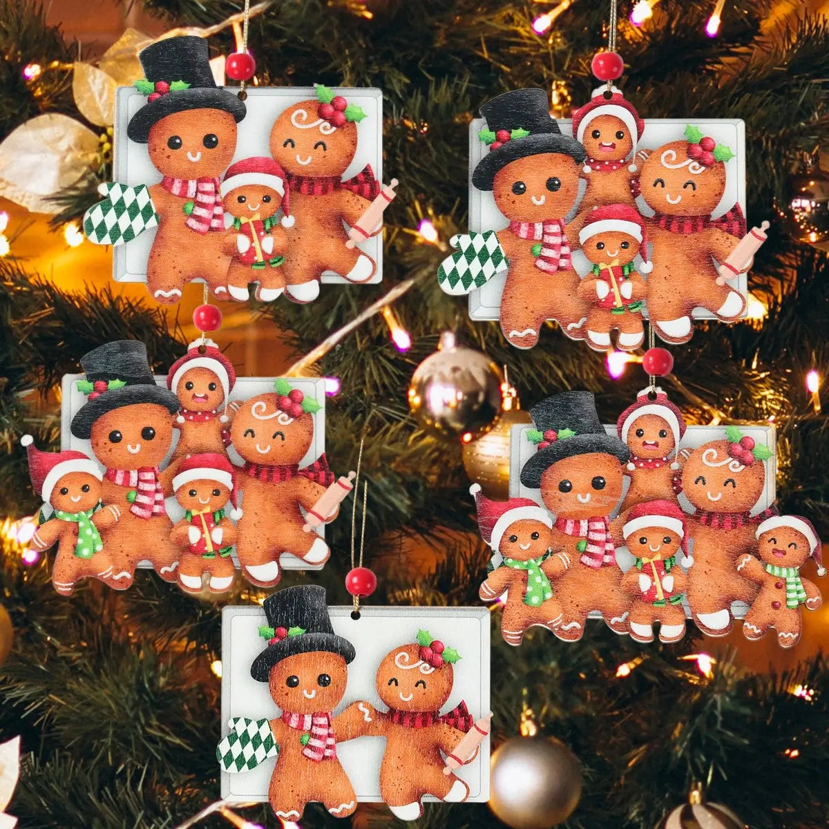 Christmas Wooden Gingerbread Man Xmas Tree Hanging Ornaments Christmas Decor For Home 2024 Cristmas Xmas Gifts Navidad New Year Good Vibrations
