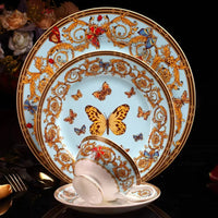 Ceramic Dinner Plate Tableware Bone China Plate Dinner Set Porcelain Dessert Tray Steak Snack Cake Butterfly Pattern Plate Good Vibrations