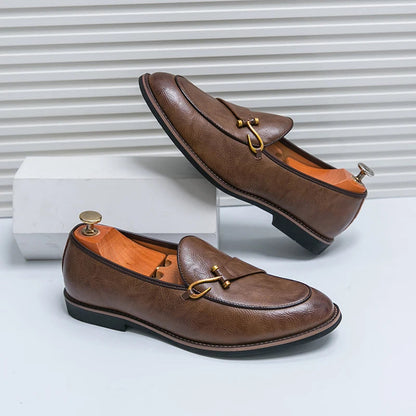 Black Loafers for Men Fashion Stone Pattern Men's Formal Monk Shoes Business Handmade Leather Men's Social Shoes Driving Shoes Good Vibrations