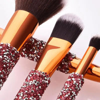 No Logo 10 diamond studded makeup brushes set new beauty tools wrap diamond with bag brush set Private Label Good Vibrations