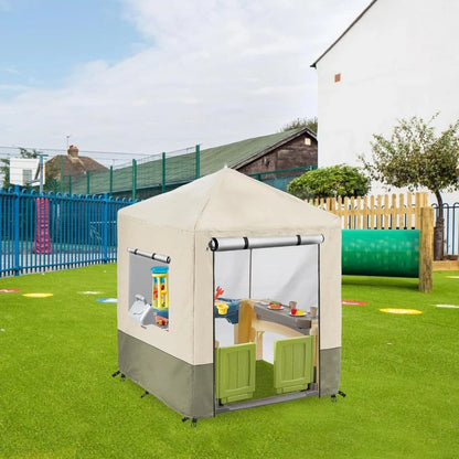 Outdoor Kids Playhouse Cover,Waterproof Cover Suitable Garden Waterproof And Sun-proof Children's Toy House Protective Cover Good Vibrations