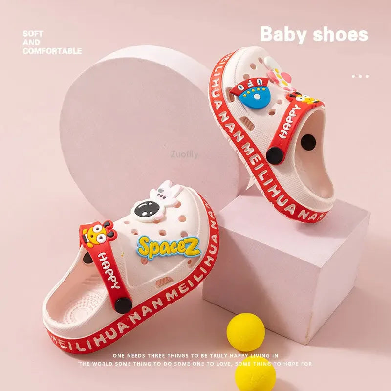 New Children Kids Baby Boys Girls Mules Clogs Summer Soft Sole Garden Beach Slippers Sandals Cave Hole Baby Shoes for Boys Girls Good Vibrations