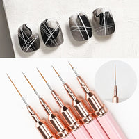 7/10/12/15/20m Pink French Nail Art Liner Painting Brush 5Pcs/set Ultra-thin Elongated Lines Nail Drawing Pen Brush DIY Manicure Good Vibrations