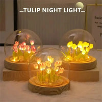 LED DIY Handmade Mini Tulip Night Light Materials Cute Home Decor Birthday Gift For Girl Family Friend Child Christmas Ornament Good Vibrations