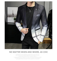Blazer Men Boutique Fashion Plaid Men's Slim Casual Suit Jacket Male Ball Social Blazer Suit Coat Host Clothing Good Vibrations
