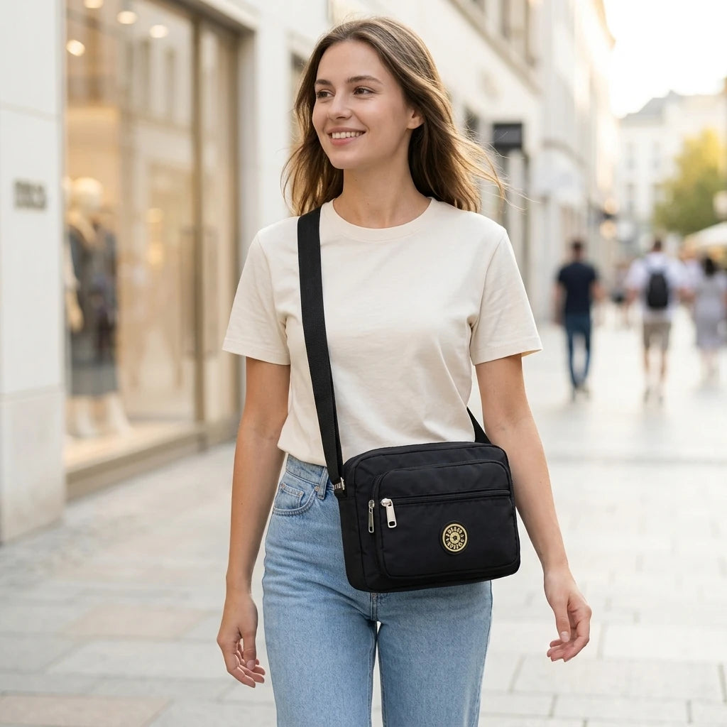Crossbody Purse for Women, Durable Multi-Pocket Shoulder Bag with Adjustable Strap, Ideal for Shopping, Walking & Daily Errands Good Vibrations