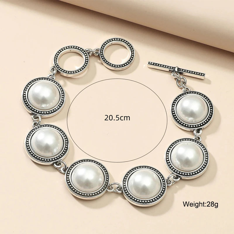 Fashion Boho Vintage Round Pearl Bracelets Bangles For Women Blue Red Black Bead Vintage Bohemian Adjustable Bracelet Jewelry Good Vibrations