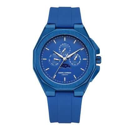 Sporty Men Wristwatch Chronograph Watch Function 3 Eyes Luminous hands Stainless Steel Case Soft Silicone Strap Reloj Good Vibrations