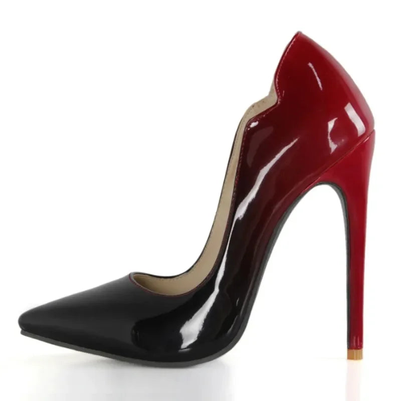Black Sexy High Heels for Women New Fashion High-end Super High Heels 12cm Pointed Versatile Professional Luxury Single Shoes Good Vibrations