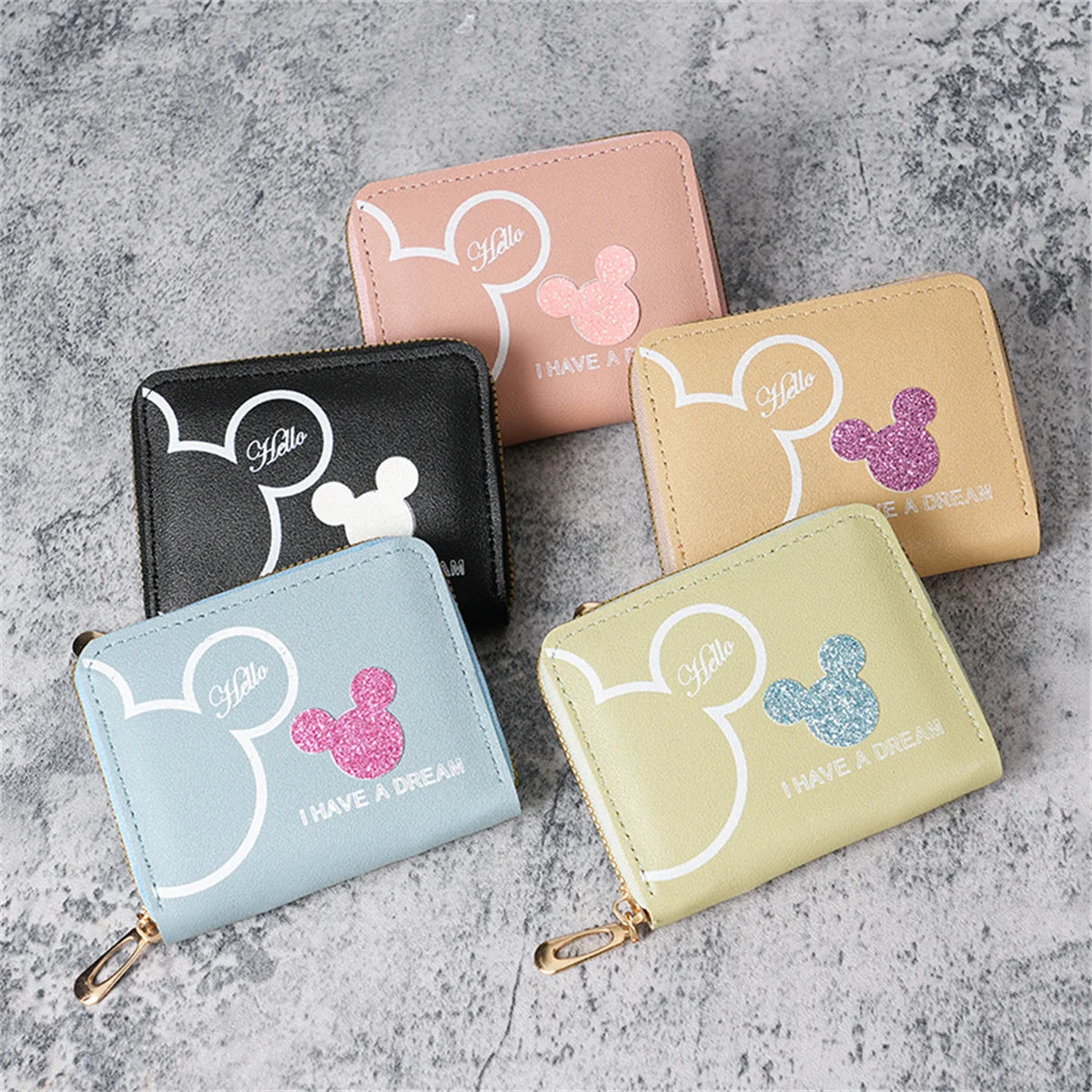 2024 new Japanese and Korean cute cartoon short wallet female mini large-capacity portable student zipper coin purse Good Vibrations