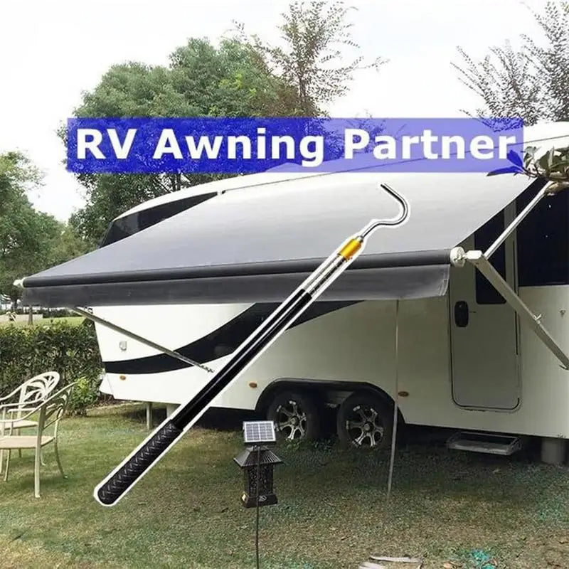 RV Awning Telescopic Pole Metal Pole Retractable RV Awning Opener Multifunctional Pull Rod With Rubber Handle Portable RV Good Vibrations