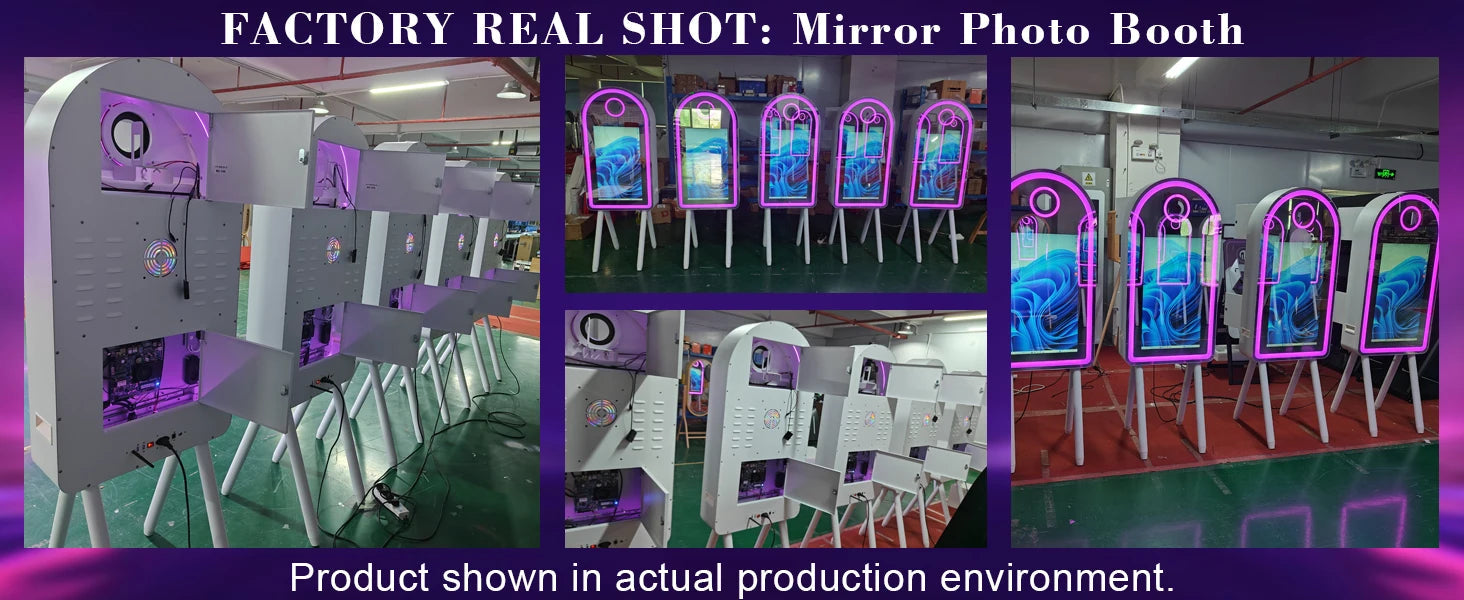 Selfie 45 Inch Photobooth with 32 Inch Mirror Touch Screen Photo Booth Magic Mirror Booth Machine for Weddings Parties Events Good Vibrations