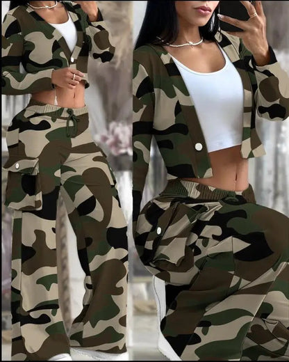 Women's Spring Summer New Fashionable Solid Color Printed Sexy Waist Short Top Casual Pants Set For Women Good Vibrations