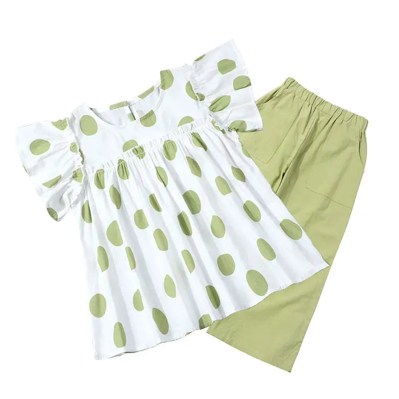 Children's Clothing 7 To 12 Years Child Summer Set 4 Girl Clothes Sets Kids Girls Teenagers T-shirt 10 Old Top Bottom 8 14 Year Good Vibrations