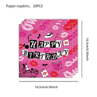 Mean Girls Party Decorations Tableware Paper Cups Plates Napkins Backdrop Tablecloths for girls Birthday Party Supplies Good Vibrations