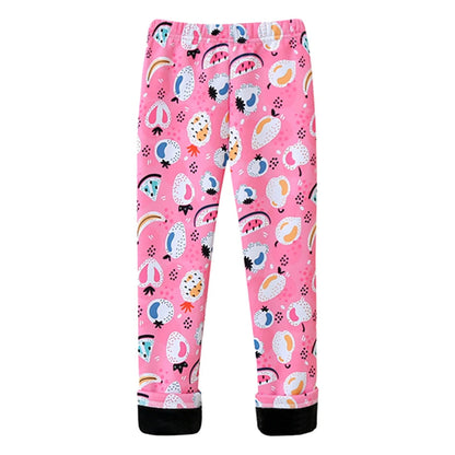 Girls Warm Plush Long Pants for Autumn Spring Cartoon Butterfly Striped Soft Cozy Leggings Fleece-Lined Bottoms Kids Casual Wear Good Vibrations